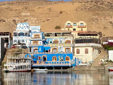 Nile islands and traditional feluccas in Aswan