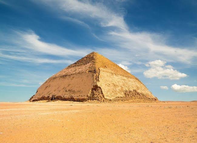 Dahshur pyramids in the desert of Egypt