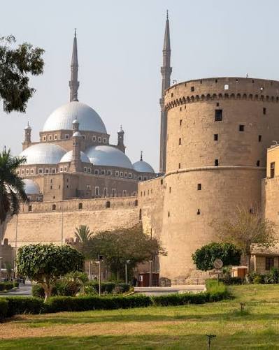 View of the Citadel of Saladin and the Alabaster Mosque in Cairo