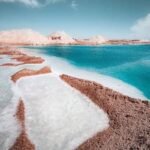 Salt lakes and white salt in Siwa Oasis